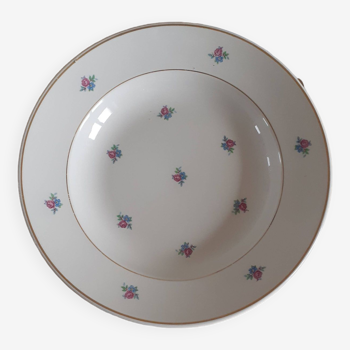 Hollow plate porcelain Luneville Floréal