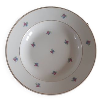 Assiette creuse porcelaine Luneville Floréal