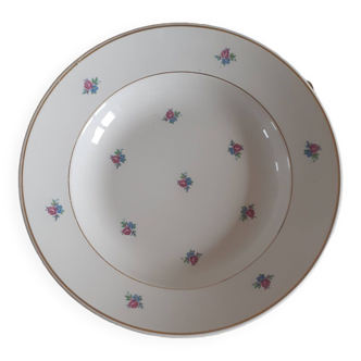 Hollow plate porcelain Luneville Floréal