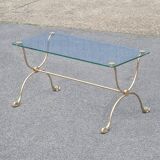 Jansen house style coffee table (glass and brass) fish base