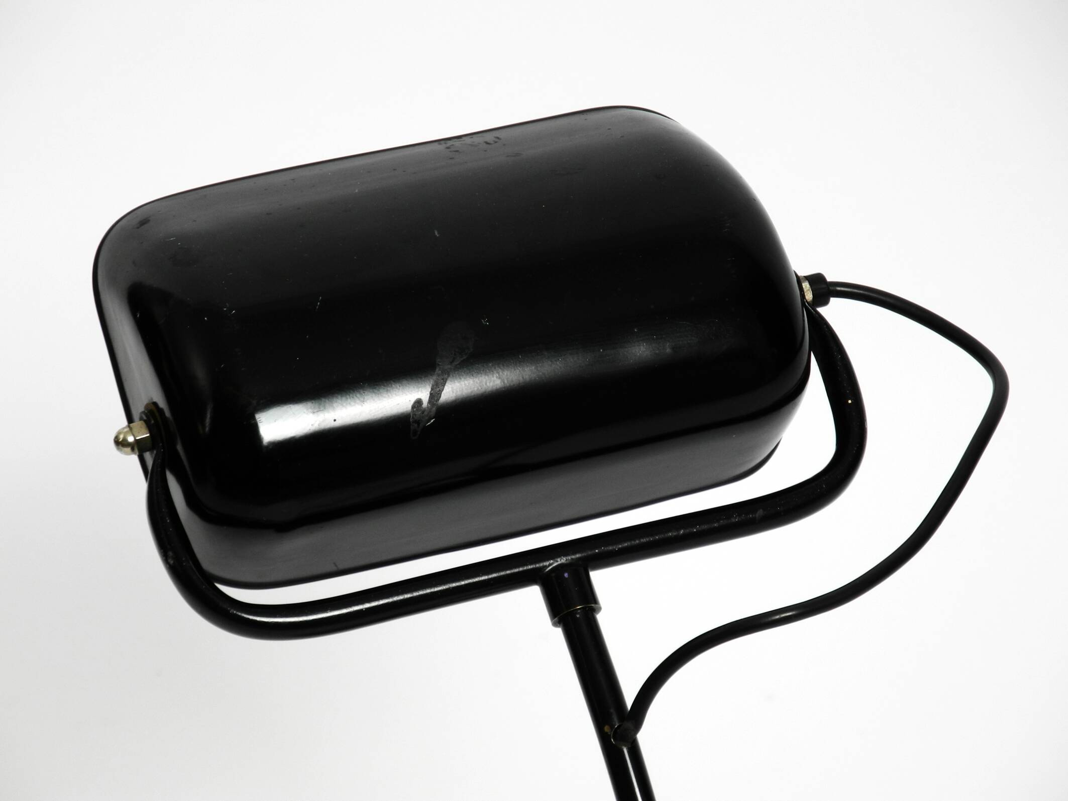 Original 1940s Kaiser Idell industrial metal table lamp model 6581 in black