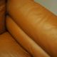 Orange leather sofa, Space Age design, 1960s, production: Italy