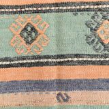 6x12 Pale Orange Green Handmade Vintage Rug, 174x359Cm