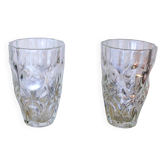 Paire de vase cristal taillé, France 1970's