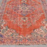 Turkish oushak large handmade red rug 194cm x 286cm living room rugs