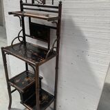 Bamboo shelf with four shelves with Asian decor, 20th century