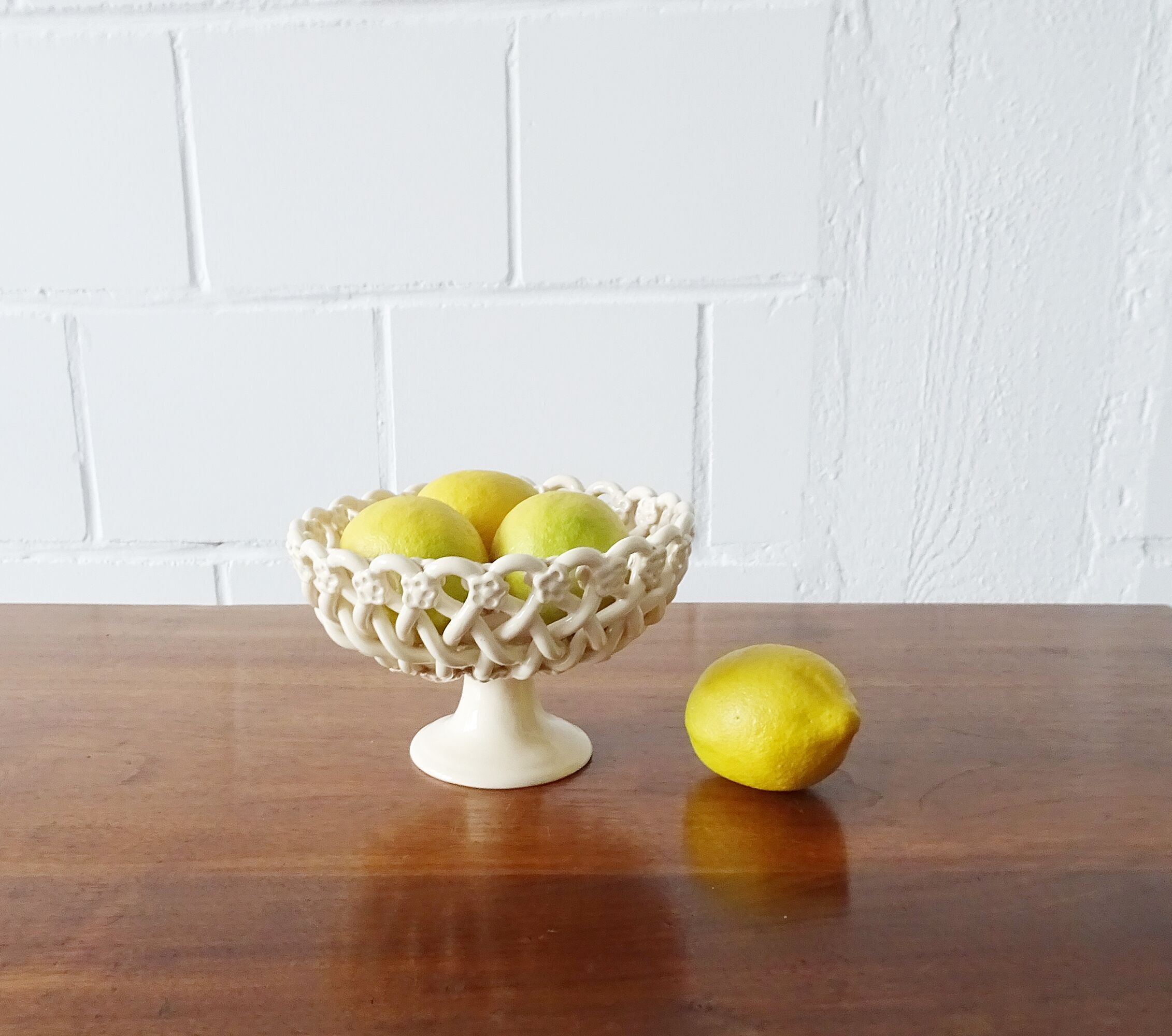 Christophe Pichon Uzes ceramic bowl, Pichon fruit bowl in a woven flower pattern