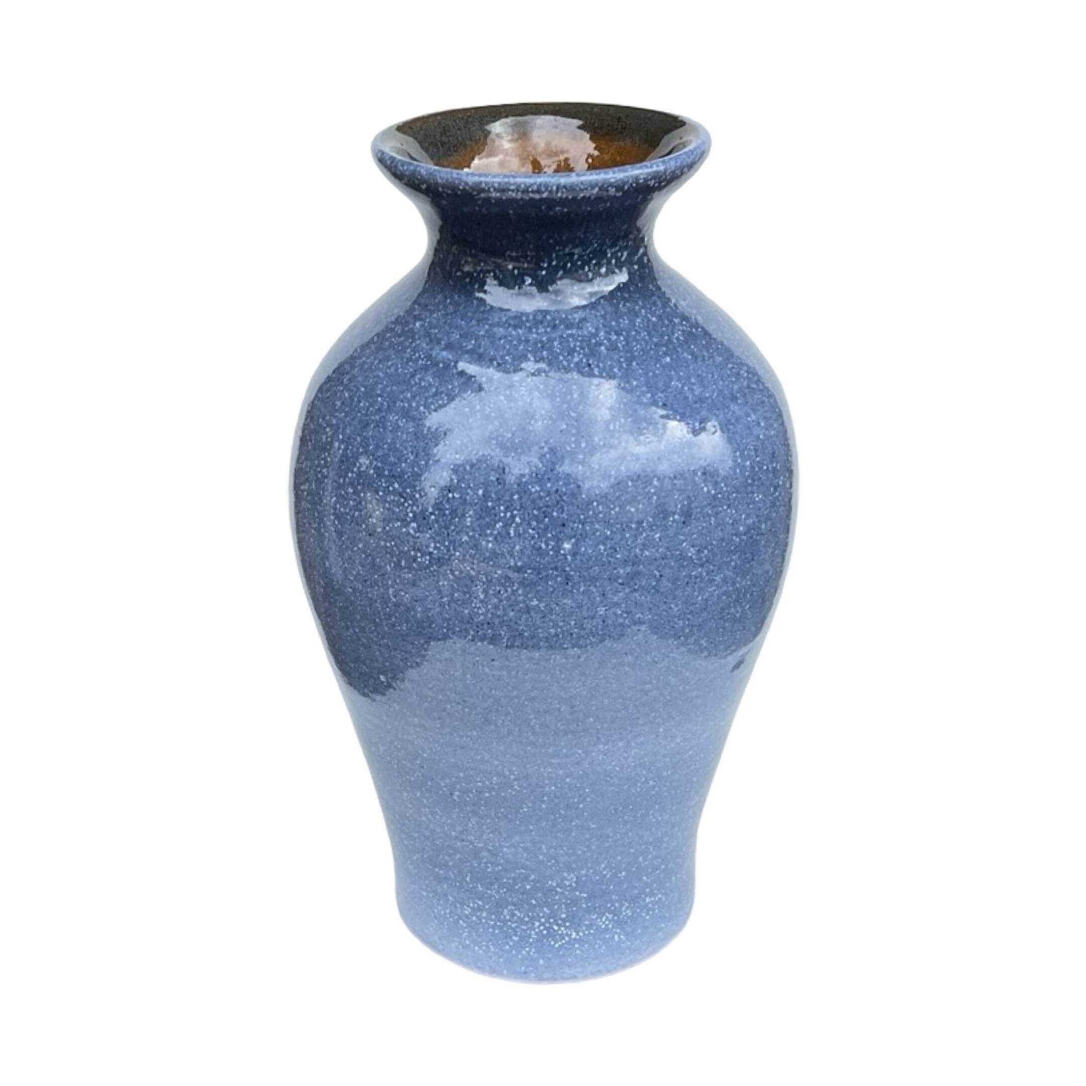 Vintage blue ceramic vase – reactive glaze, Germany, 1960s/1970s.