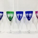 Set of 5 Rhine Roemer wine glasses in Saint-Louis crystal model Monaco
