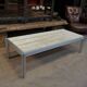 Aluminum and marble coffee table from the 1970s