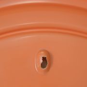 Orange vintage round wall plastic mirror 1980s, space age vanity mirror