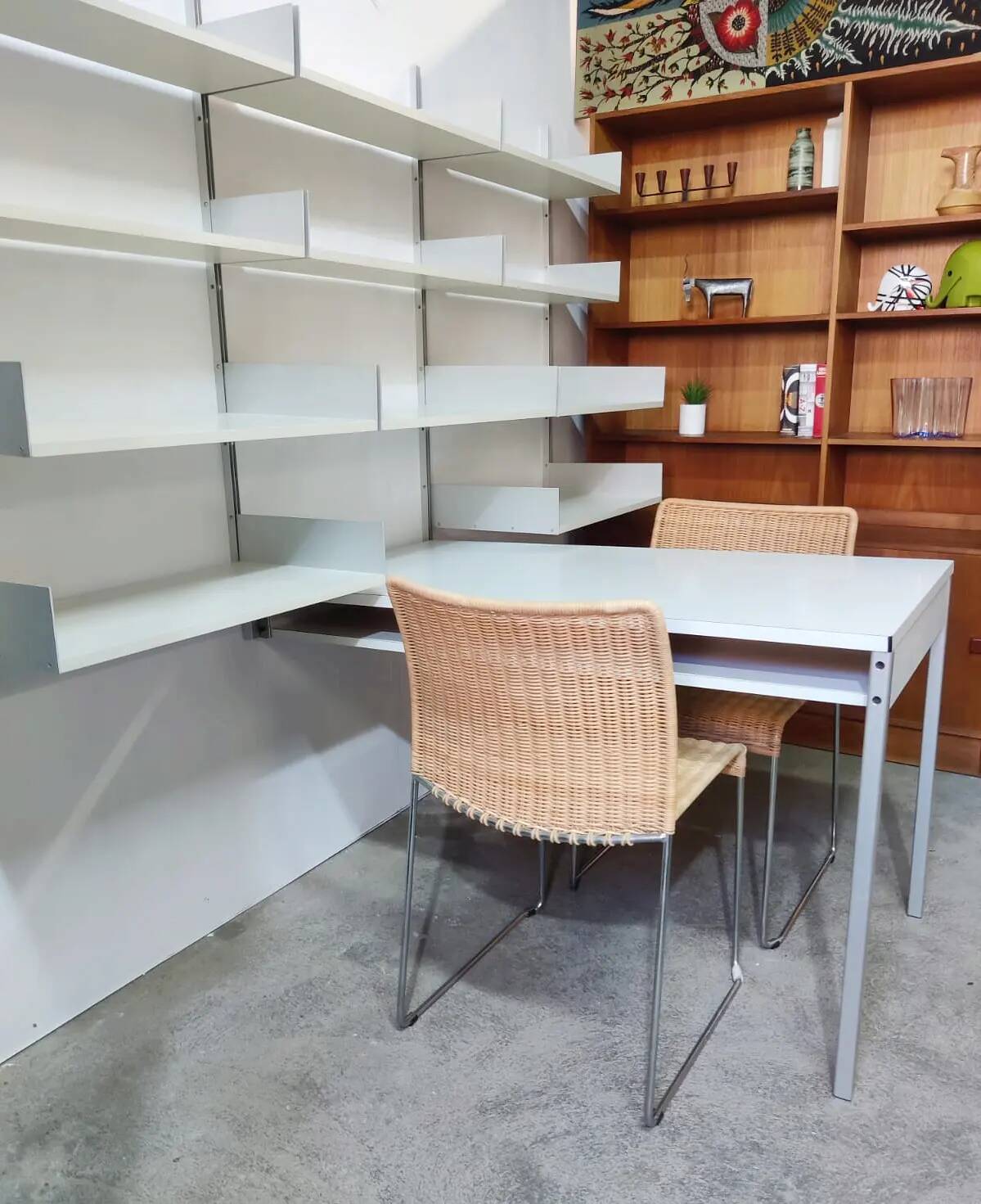 Wall shelf with desk by Dieter Rams for Vitsoe