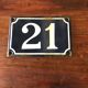 Old enamelled plate number 21