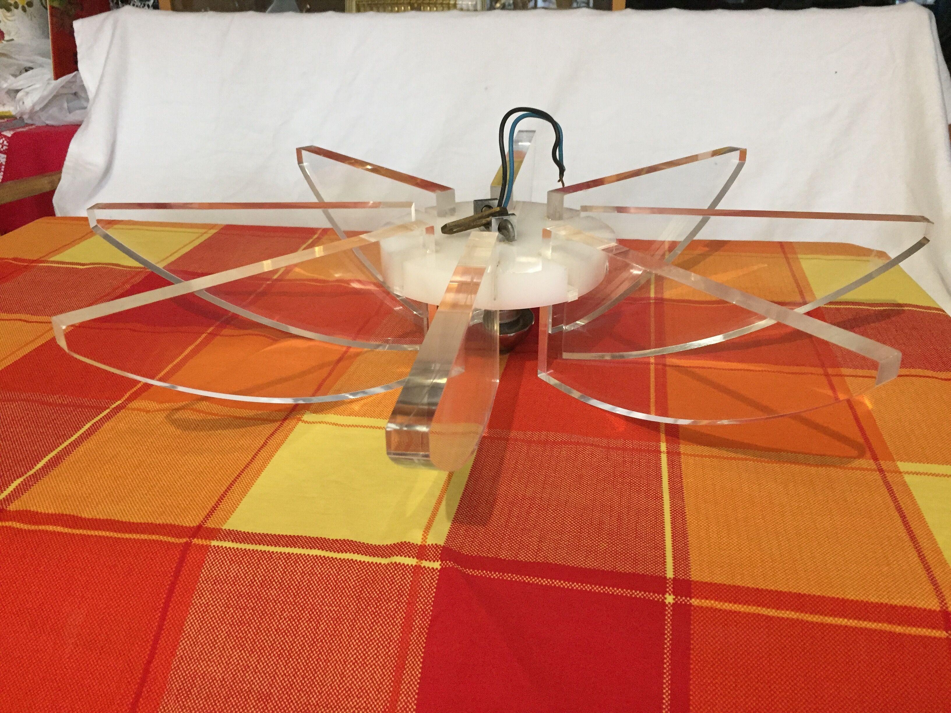 André Jean Doucin design ceiling light vintage 1970