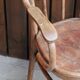 Curved wooden armchair