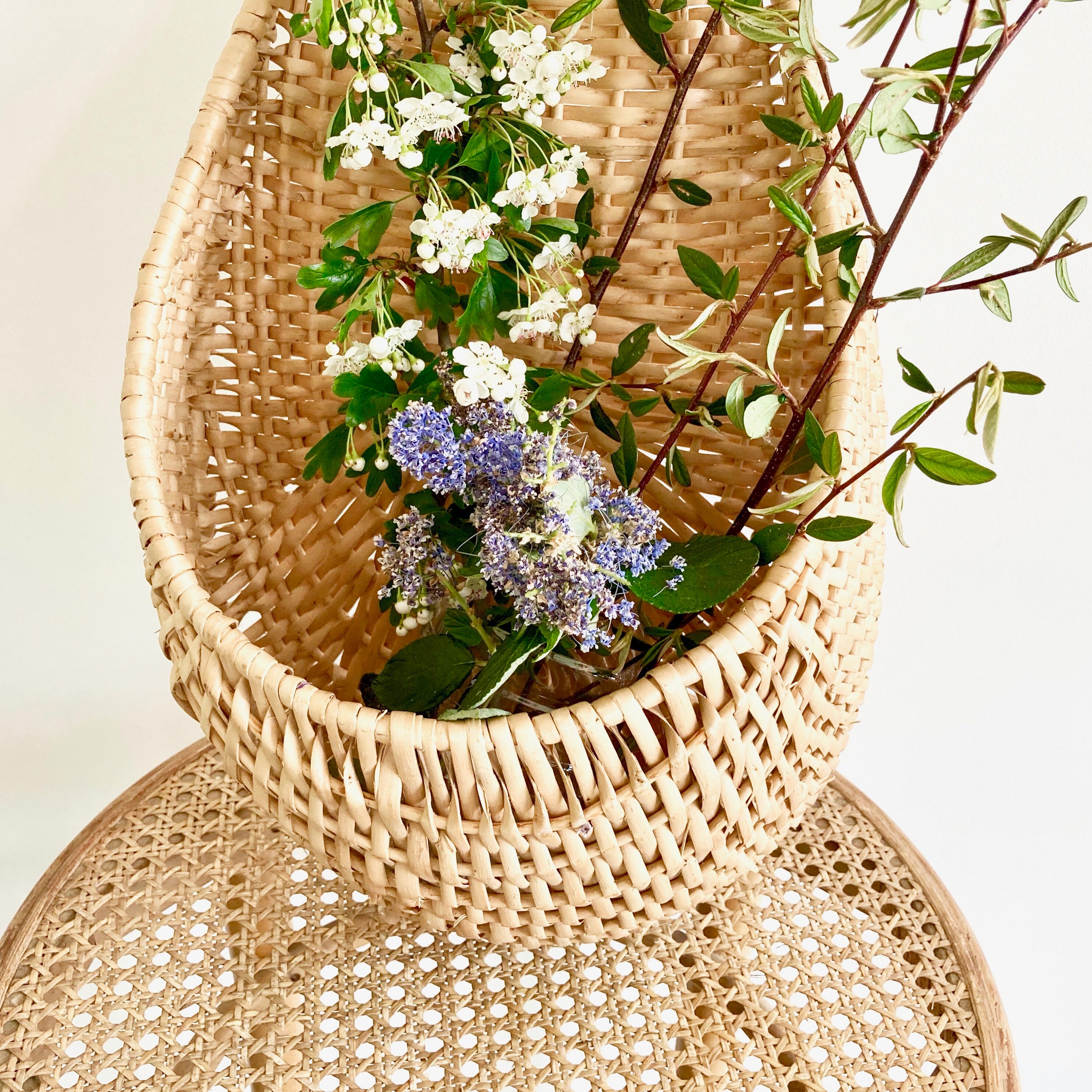 Hanging basket wall decoration