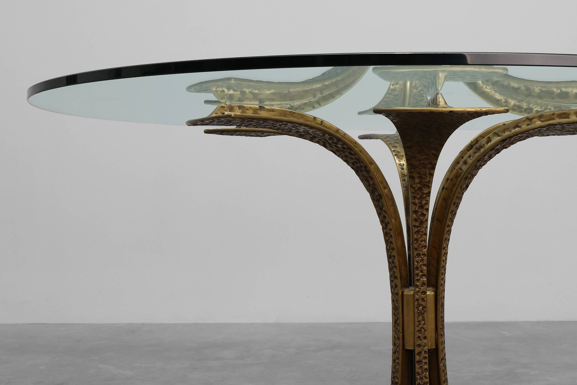 Hammered Bronze Table by Luciano Frigerio for Frigerio di Desio, Italy ca.