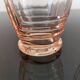 Set of 3 pink smoked glasses in chiseled glass from the 1950s