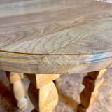 Carved ash wood side table