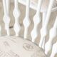 Matte white painted beech chair with upholstered seat in fabric 1970