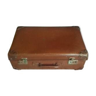Vintage brown Vulcanized Fibre Case Deco Deco Storage