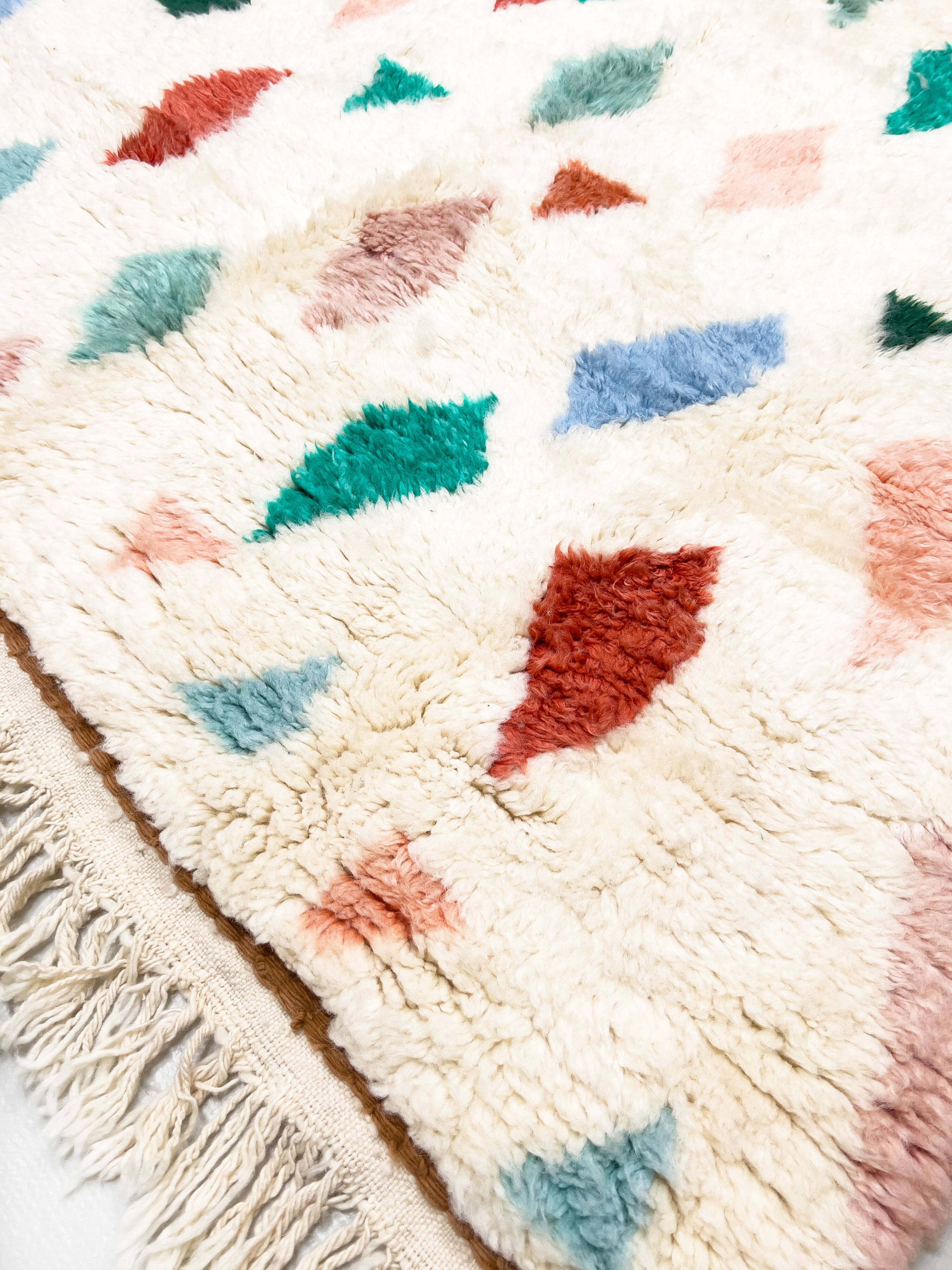 Moroccan Berber rug, Beni Ouarain terrazzo, 2.88x1.97m