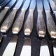 12 + 12 silver metal knives art deco period