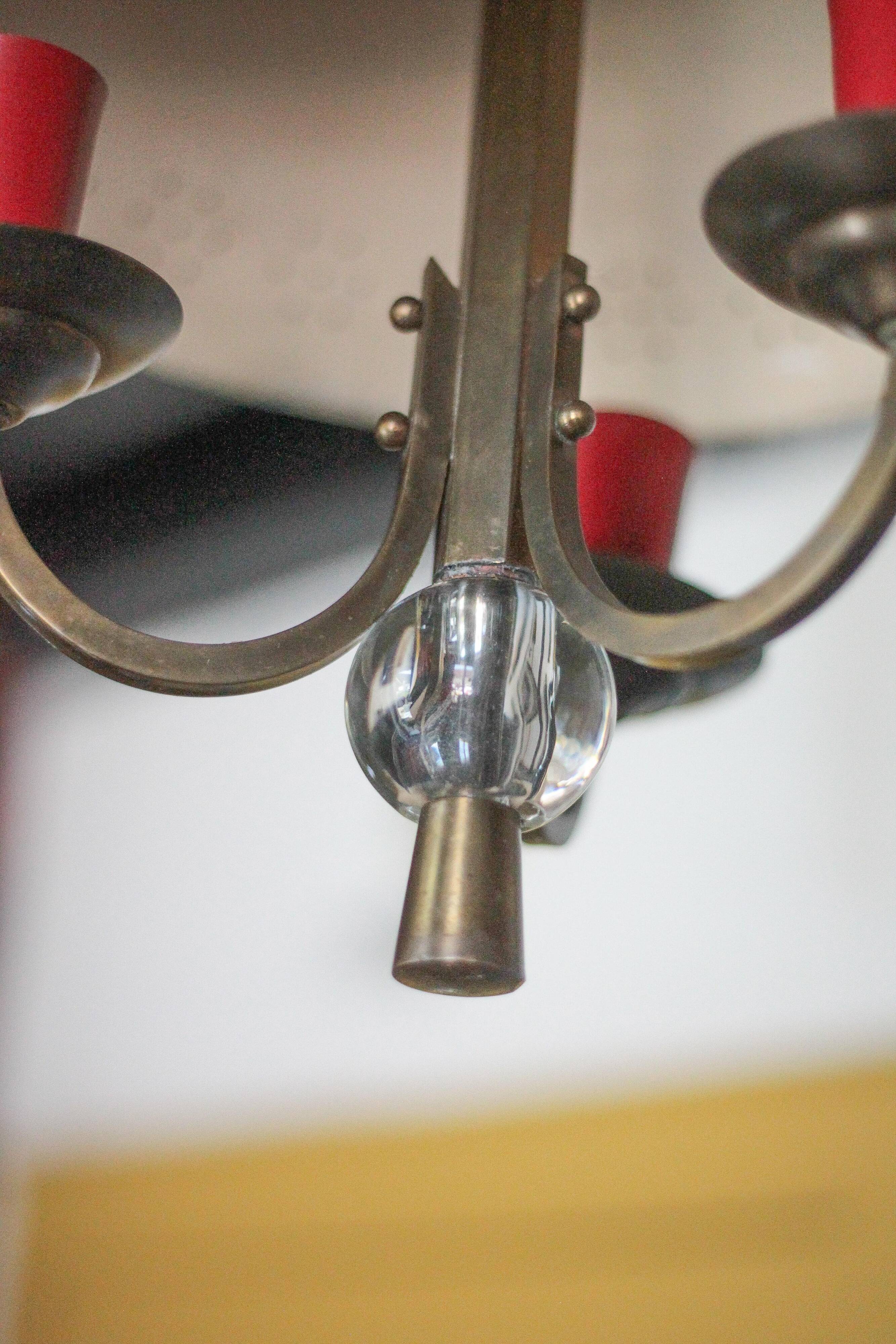 Suspension hot water bottle 3 lights, ceiling lamp, chandelier, vintage ceiling light