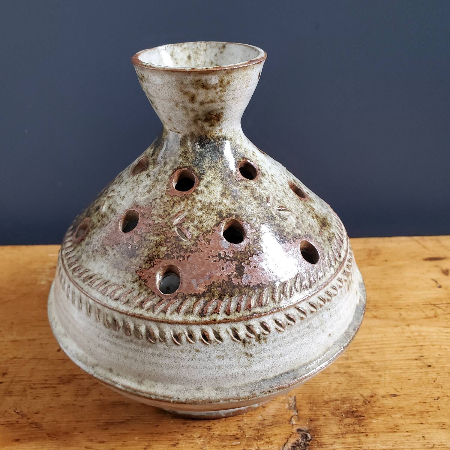Poncé sandstone flower vase signed