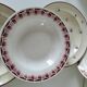 4 antique deep plates Céranord St Amand and Grand Dépôt E. Bourgeois