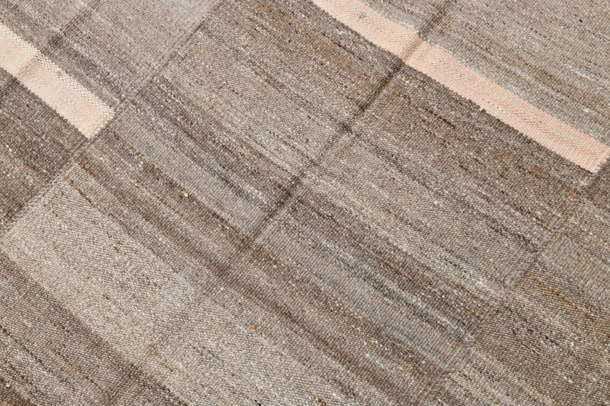 6x10 Brown Pink Living Room Kilim Rug, 190x307Cm