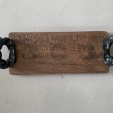 Vintage wooden and ceramic tray