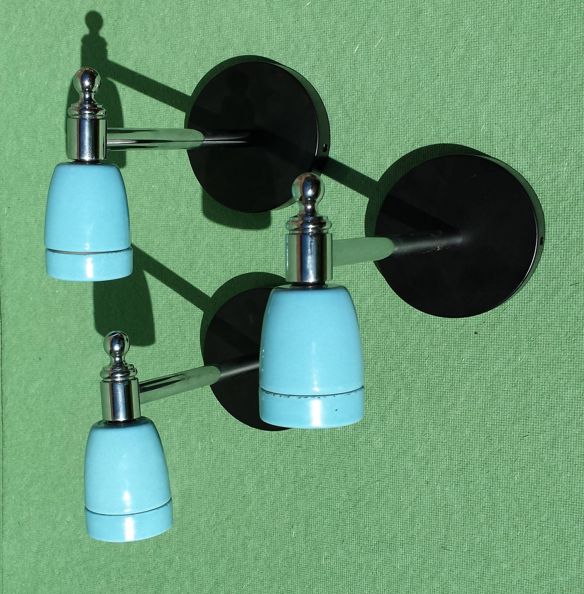 3 Chrome Porcelain Wall Lights Lighting Fixtures