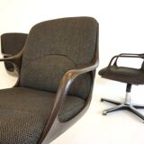 Set of 5 Chromcraft office armchairs