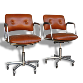 Paire de fauteuils vintage 1970 tubulaires