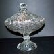 Baccarat oval crystal compote dish with diamonds and pearls, 1850