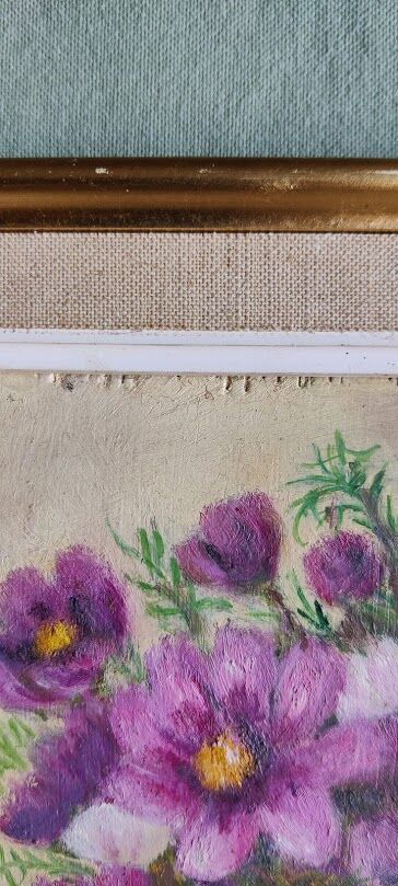 Signed flower painting