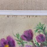 Peinture fleurs signée