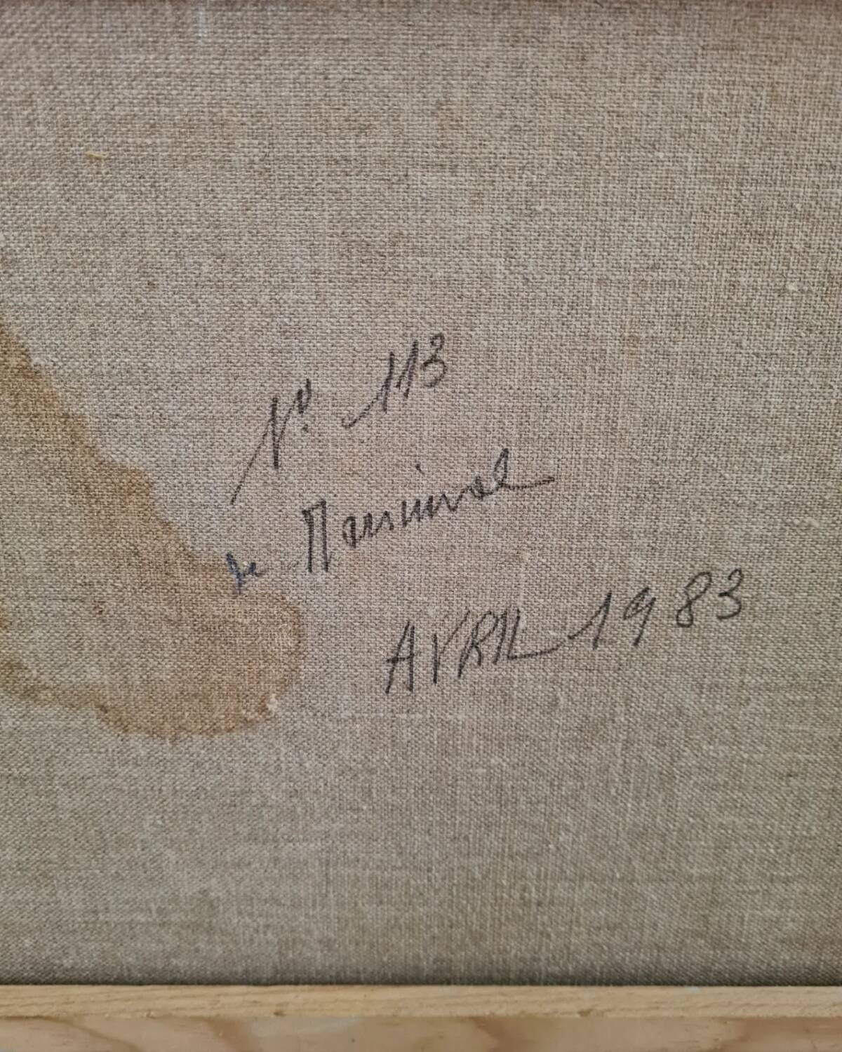 Oil on burlap and frame