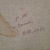 Oil on burlap and frame
