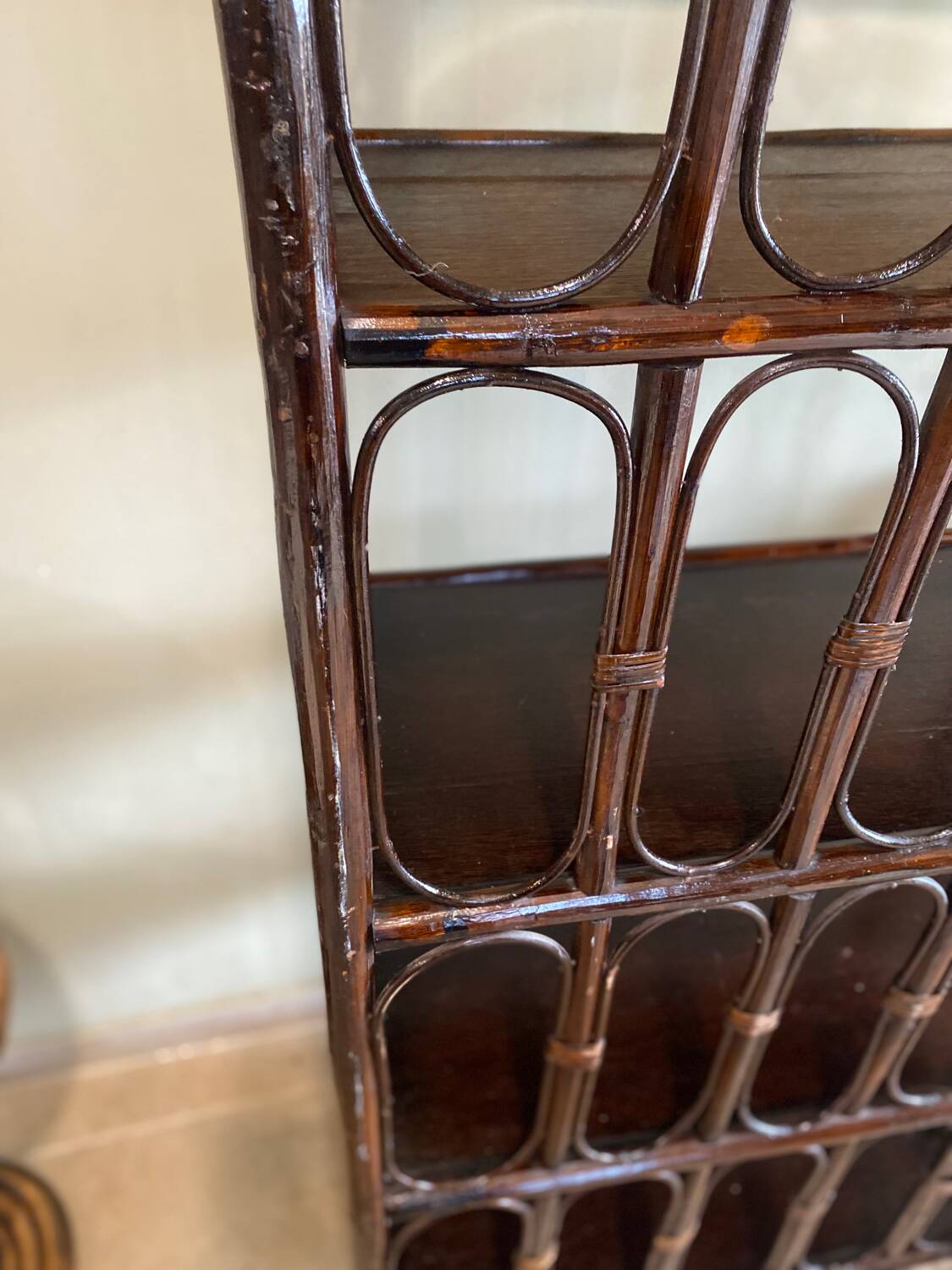 Vintage rattan shelf