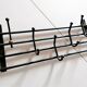 Cloakroom coat rack wrought iron and brass balls 5 vintage hooks