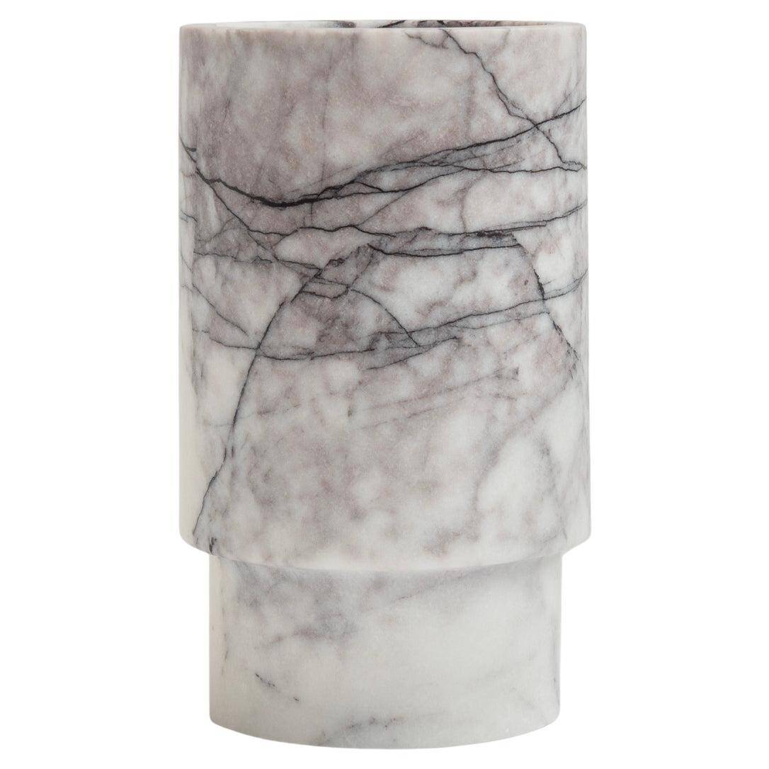 Vase marbre blanc lilas