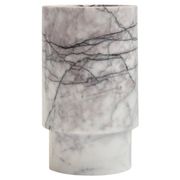Vase and wine cooler in lilac white marble