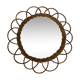 Miroir soleil en rotin 39 cm