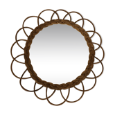 Miroir soleil en rotin 39 cm