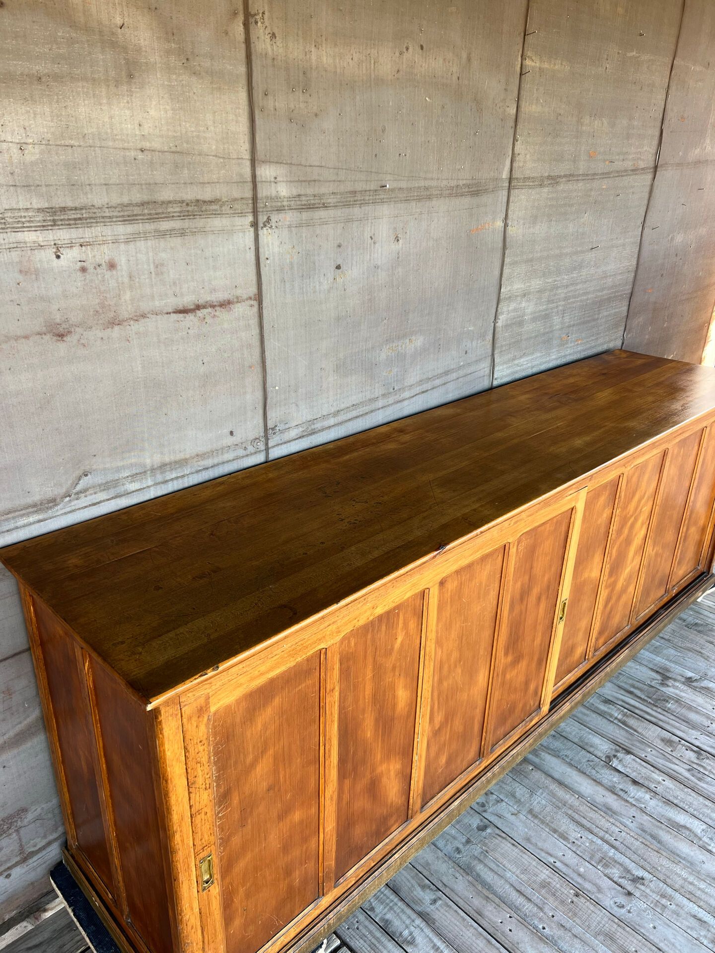 Old counter with sliding doors