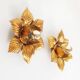 Set of two Italian Florentine gilt wall lamps by Masca Italia