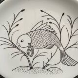 Set of 4 vintage plates with fish decor
