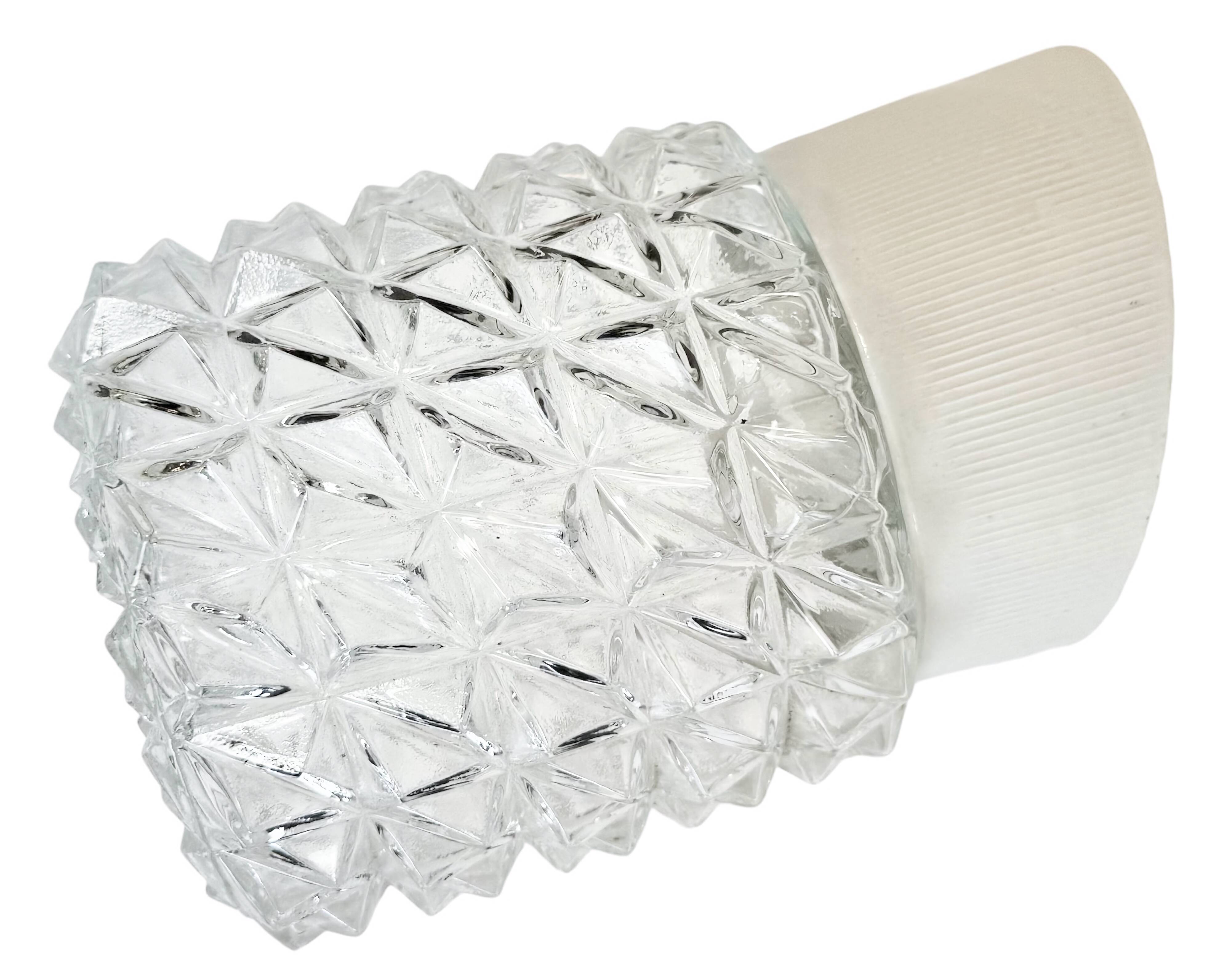 Vintage White Porcelain Wall Light, 1970s